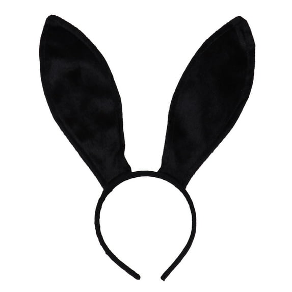 Doomiva Women's Bunny Cosplay Set Rabbit Ears Headband Bow Tie Collar Cuffs Rabbit Tail Cosplay Party Halloween Easter Clothing Props Black&Pink One Size