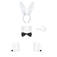 thumbnail image 1 of Doomiva Women's Bunny Cosplay Set Rabbit Ears Headband Bow Tie Collar Cuffs Rabbit Tail Cosplay Party Halloween Easter Clothing Props Black&White One Size, 1 of 6
