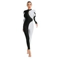 thumbnail image 1 of Doomiva Women's Gymnastics Leotard Rhinestone Long Sleeve Jumpsuit Full Body One Piece Dancewear White L, 1 of 7