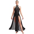 thumbnail image 1 of Doomiva Women's Lyrical Dance Dress Belly Dacne Flowy Split Maxi Dresses Black XL, 1 of 5