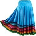 thumbnail image 1 of Doomiva Women's Pleated Long Maxi Skirt High Waisted Stage Performance Flamenco Dancing Dress Sky Blue 55cm L, 1 of 3