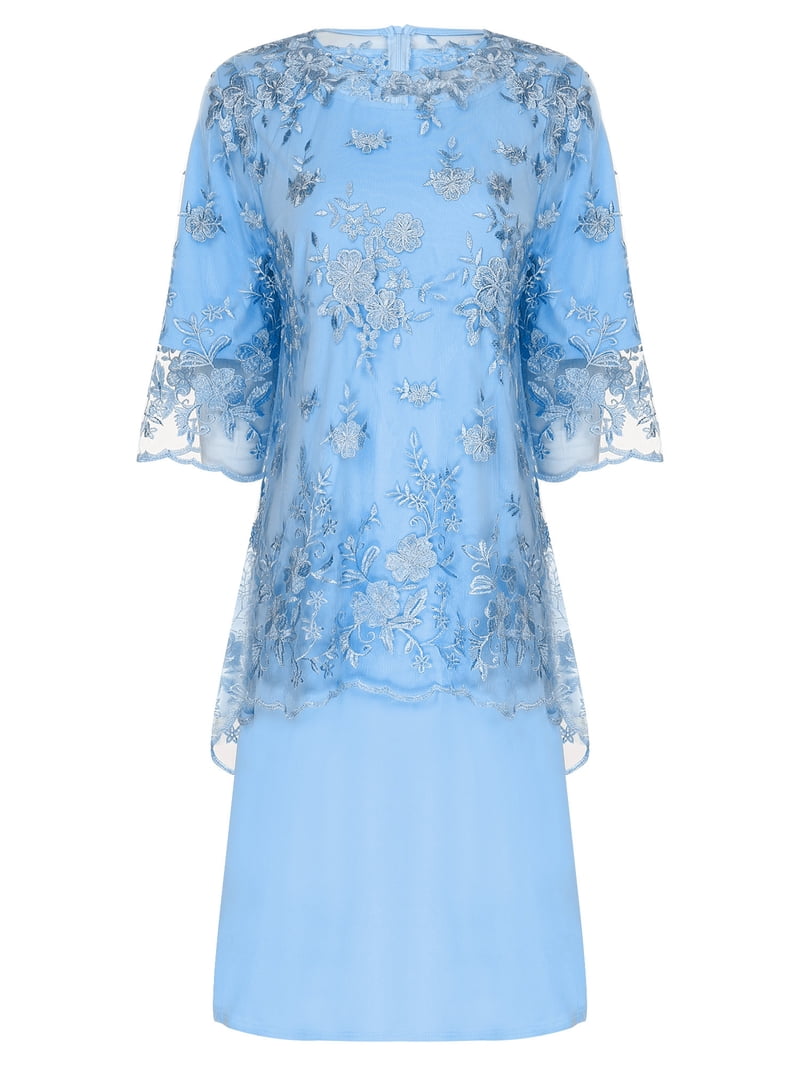 chinese dress ladies Macloth Two Piece Lace Pink Cocktail Dress Short Sleeves Midi Formal Gown Custom Color / Above Knee / US12 main image 1