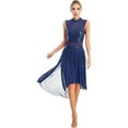thumbnail image 1 of Doomiva Women's Sequins Sleeveless Ballet Dance Dress Lyrical Dance Costumes Modern Dancewear Navy Blue M, 1 of 7