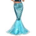 thumbnail image 1 of Doomiva Women's Shiny High Waisted Mermaid Tail Party Long Maxi Skirt Blue S, 1 of 6