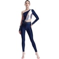 thumbnail image 1 of Doomiva Womens Full Body Unitard Ballet Jumpsuit Long Sleeve One Piece Gymnastics Dance Bodysuits Navy Blue S, 1 of 5