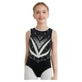 thumbnail image 1 of Doomiva Youth Girls Athletic Dance Apparel Shiny Rhinestones Ballet Leotard Active Bodysuit Gymnastics Biketard Black 14, 1 of 5