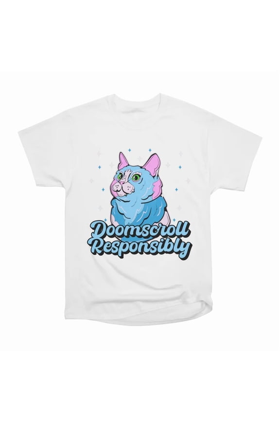 Doomscroll Responsibly Cat T-Shirt Tee Gift For Him Merch For Her Apparel For Friend