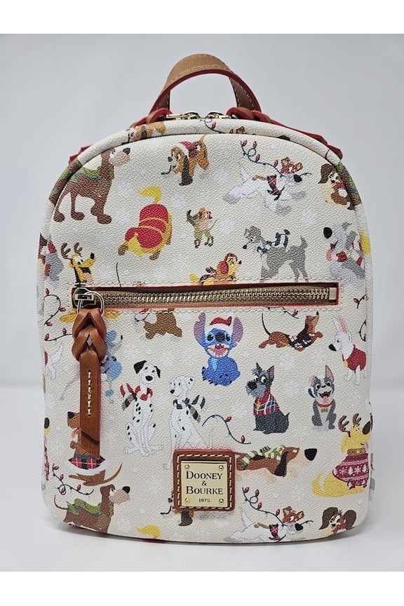 Disney Santa Tails Disney Dogs Christmas Faux Leather Backpack, Multi-color