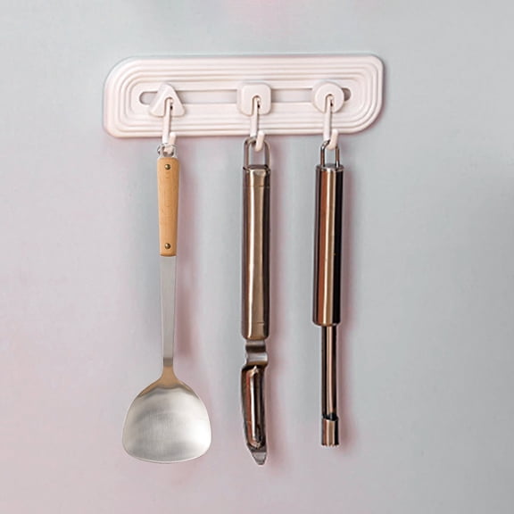 Over the Door Adjustable Sliding Hooks Rack | Non-Stick, No-Drill Plastic Organizer | Waterproof, Heavy Duty, 3 or 6 Hooks | White, Khaki | 18cm & 40cm Multipurpose Closet Kitchen Bathroom Storage