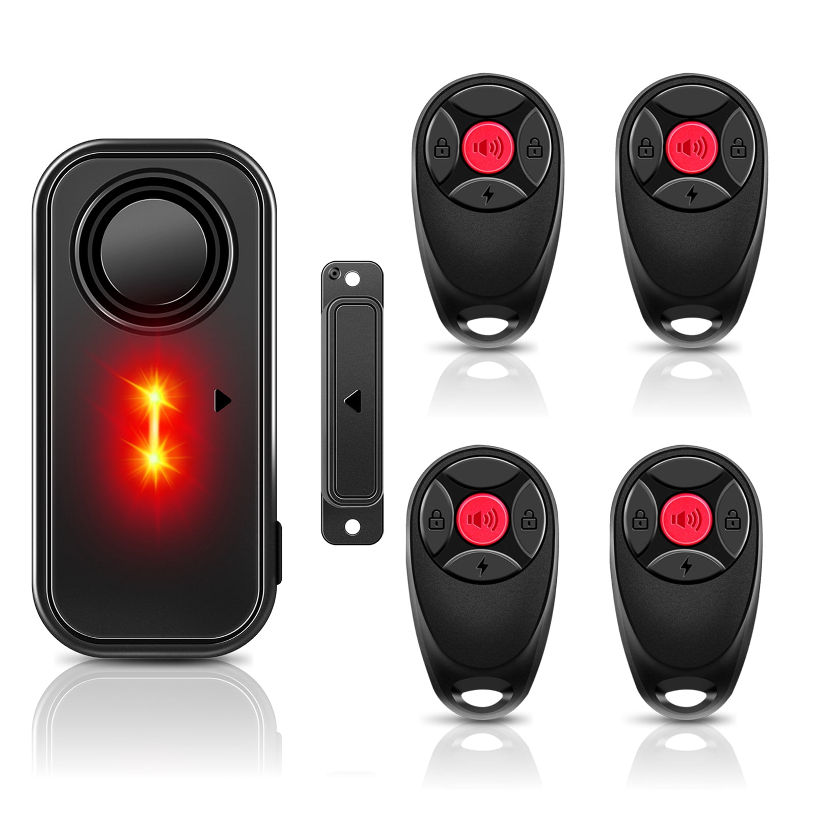 Door Alarm with 4Remotes, GreenCycle 108dB Loud Door and Window Alarms for Pool, Anti-Theft Door Alarms for Kids Safety Home Store Garage Apartment Business Security IP66 Waterproof Indoor/Outdoor