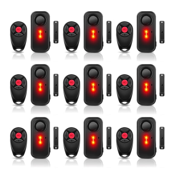 Door Alarm with Remote, GreenCycle 108dB Loud Door and Window Alarms for Pool, Anti-Theft Door Alarms for Kids Safety Home Store Garage Apartment Business Security IP66 Waterproof Indoor/Outdoor,9PK