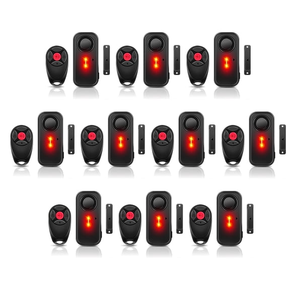 Door Alarm with Remote, GreenCycle 108dB Loud Door and Window Alarms for Pool, Anti-Theft Door Alarms for Kids Safety Home Store Garage Apartment Business Security IP66 Waterproof Indoor/Outdoor,10PK