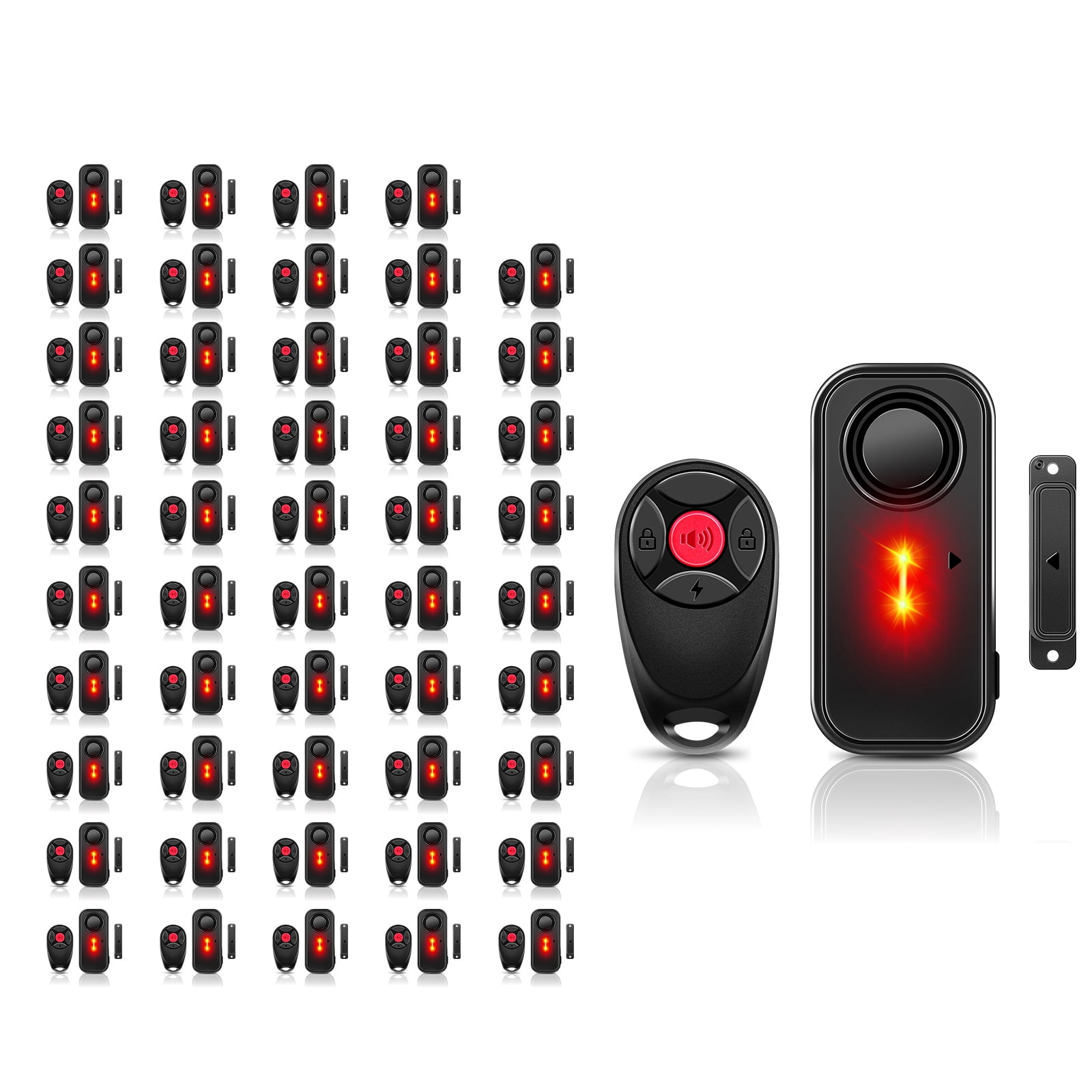 Door Alarm with Remote, GreenCycle 108dB Loud Door and Window Alarms for Pool, Anti-Theft Door Alarms for Kids Safety Home Store Garage Apartment Business Security IP66 Waterproof Indoor/Outdoor,50PK