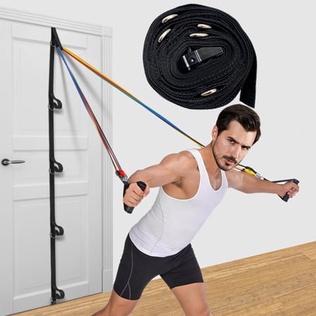 Door Anchor Strap for Resistance Bands Exercises, 16.4ft Heavy Duty Anchor System with Multiple Loops, Punch-Free Workout Strap with Storage Bag for Home Gym, Full Body Training & Easy to Install