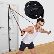 Door Anchor Strap for Resistance Bands Exercises, 16.4ft Heavy Duty Anchor System with Multiple Loops, Punch-Free Workout Strap with Storage Bag for Home Gym, Full Body Training & Easy to Install
