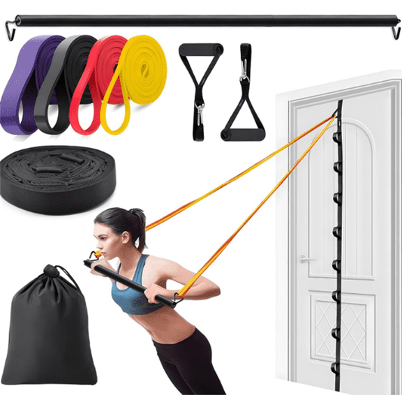 Door Anchor Strap for Resistance Bands Exercises, Multi Point Anchor Gym Attachment for Home Fitness, Portable Door Band Resistance Workout Equipment, Easy to Install, Punch-Free, Nail-Free