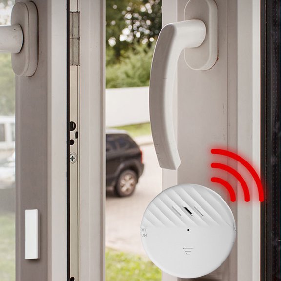 Door And Window Vibration Sensing Alarm 125dB Alarm Volume Domestic Install On Doors Cabinets High Sensitivity Vibration Sensing Easy To Install