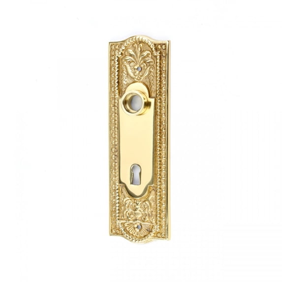 Door Back Plate Solid Brass Beaded With Keyhole 7 1/4" H Pack of 4