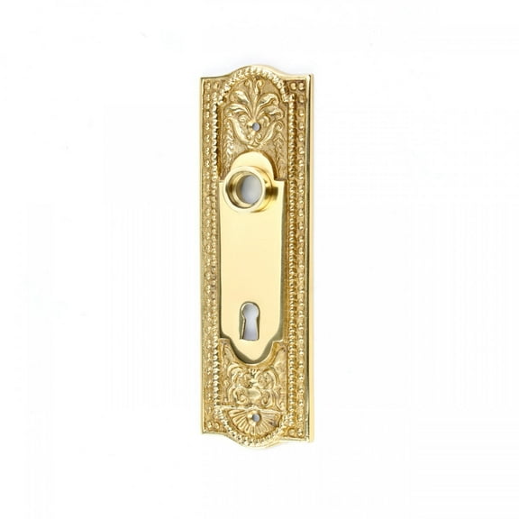 Door Back Plate Solid Brass Beaded With Keyhole 7 1/4" H Pack of 4