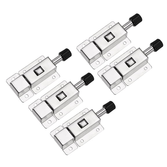 Door Barrel Bolt, Stainless Steel 304 Security Push Button Spring Loaded Latch 5 Pcs