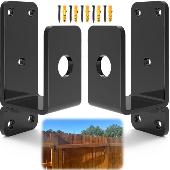 Door Barricade Brackets for Wood, U-Shaped Security Brackets for Door Reinforcement, Industrial Metal U Bracket for Shed, Gate & Basement Hardware