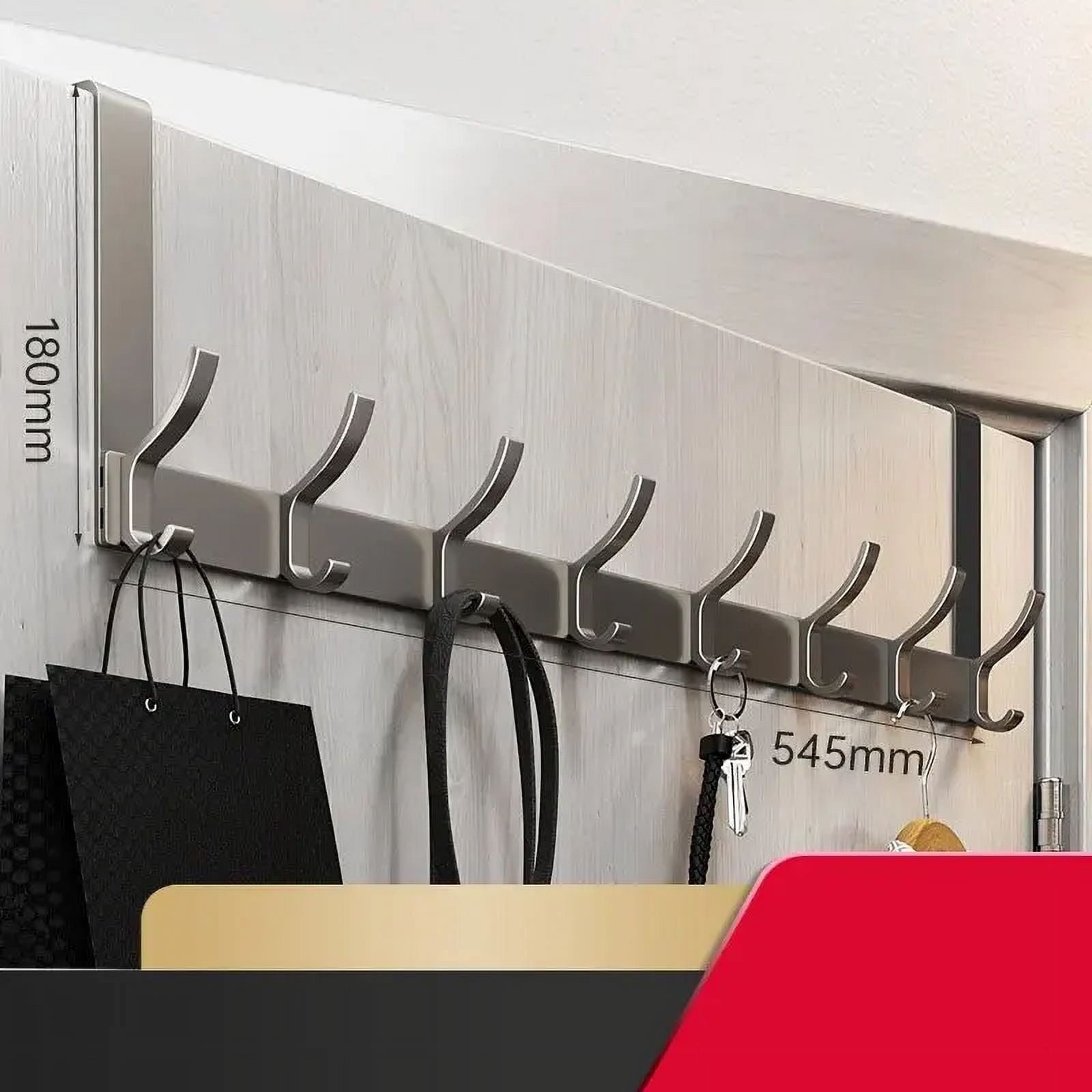 Door Behind Hooks Storage Wall Hanging Bag Clothes Hanger Hook Punch ...