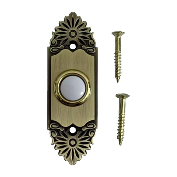 Door Bell Switch Lighted Metal Doorbell Push Button Wall Mounted Brass Construction for Office Hotel House