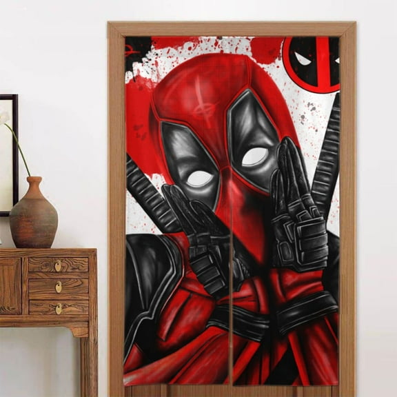 Door Blackout Doorways Curtain Deadpool Window Curtains Indoor Partition Shading Decor for Bedroom Kitchen 34x56in