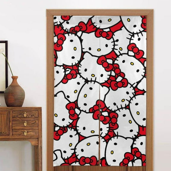 Door Blackout Doorways Curtain Hello Kitty Window Curtains Indoor Partition Shading Decor for Bedroom Kitchen 34x56in