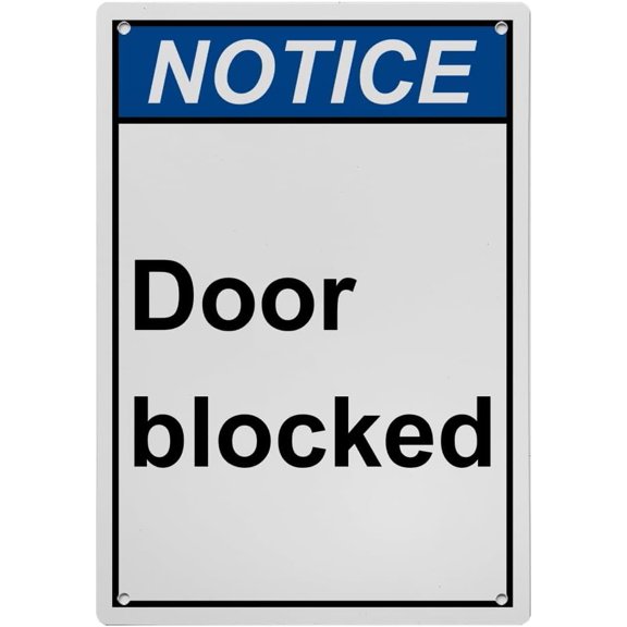 Door Blocked Exit Do Not Block Sign, Industrial Exit Do Not Block Sign 8"x12" UV Resistant for Indoor Outdoor Workplace