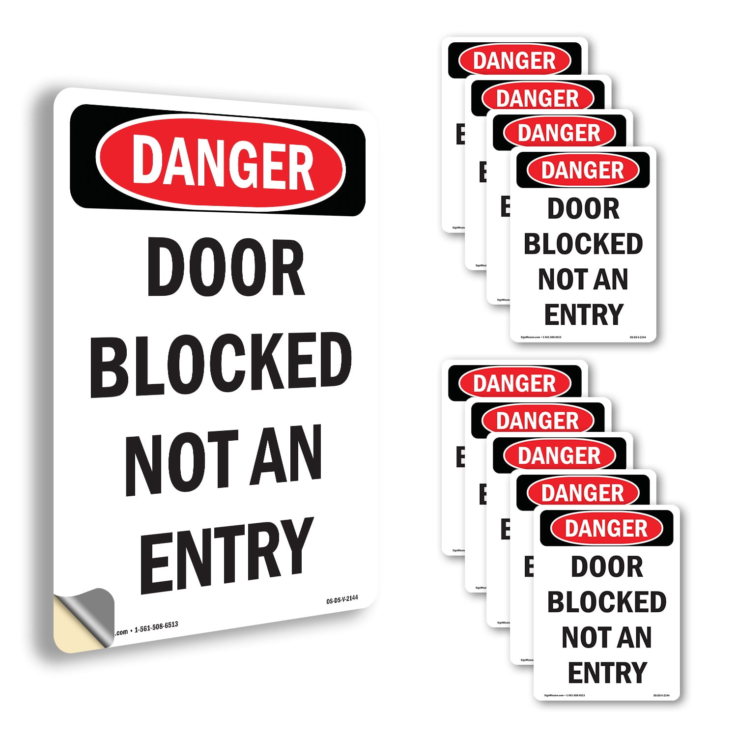 Door Blocked Not An Entry OSHA Danger Vinyl Decal Label 10 Inch x 7 ...