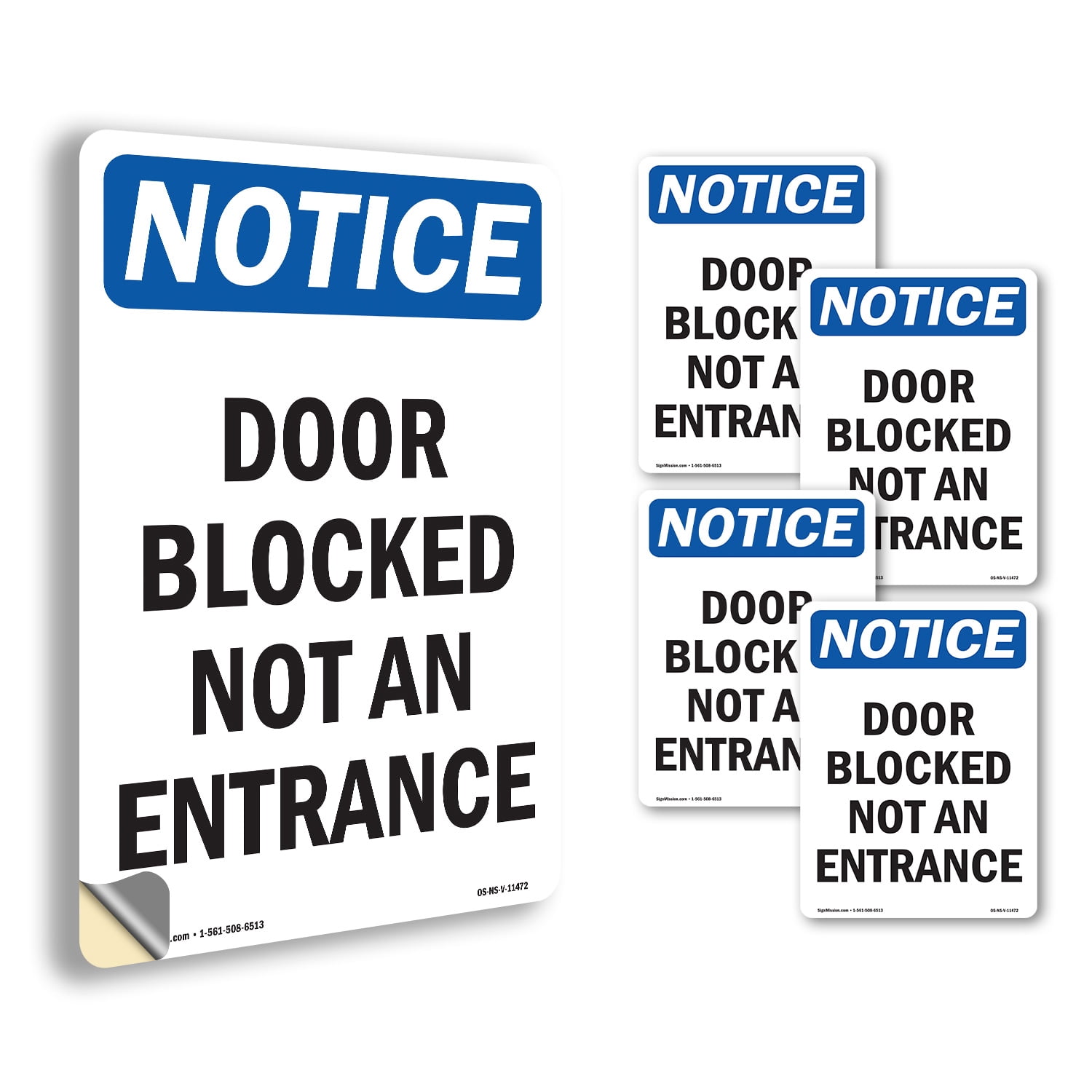 Door Blocked Not An Entry OSHA Notice Vinyl Decal Label 14 Inch x 10 ...