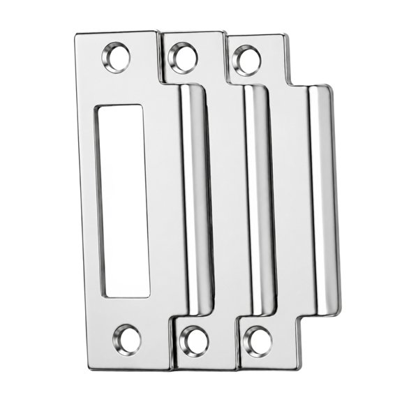 Door Bolt Receiver Plate Set with Extended Guides, Three-Piece Pack