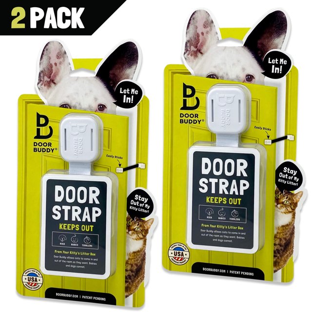 Door Buddy Adjustable Door Latch 2 Pk. Keep Dog Out of Litter Box and