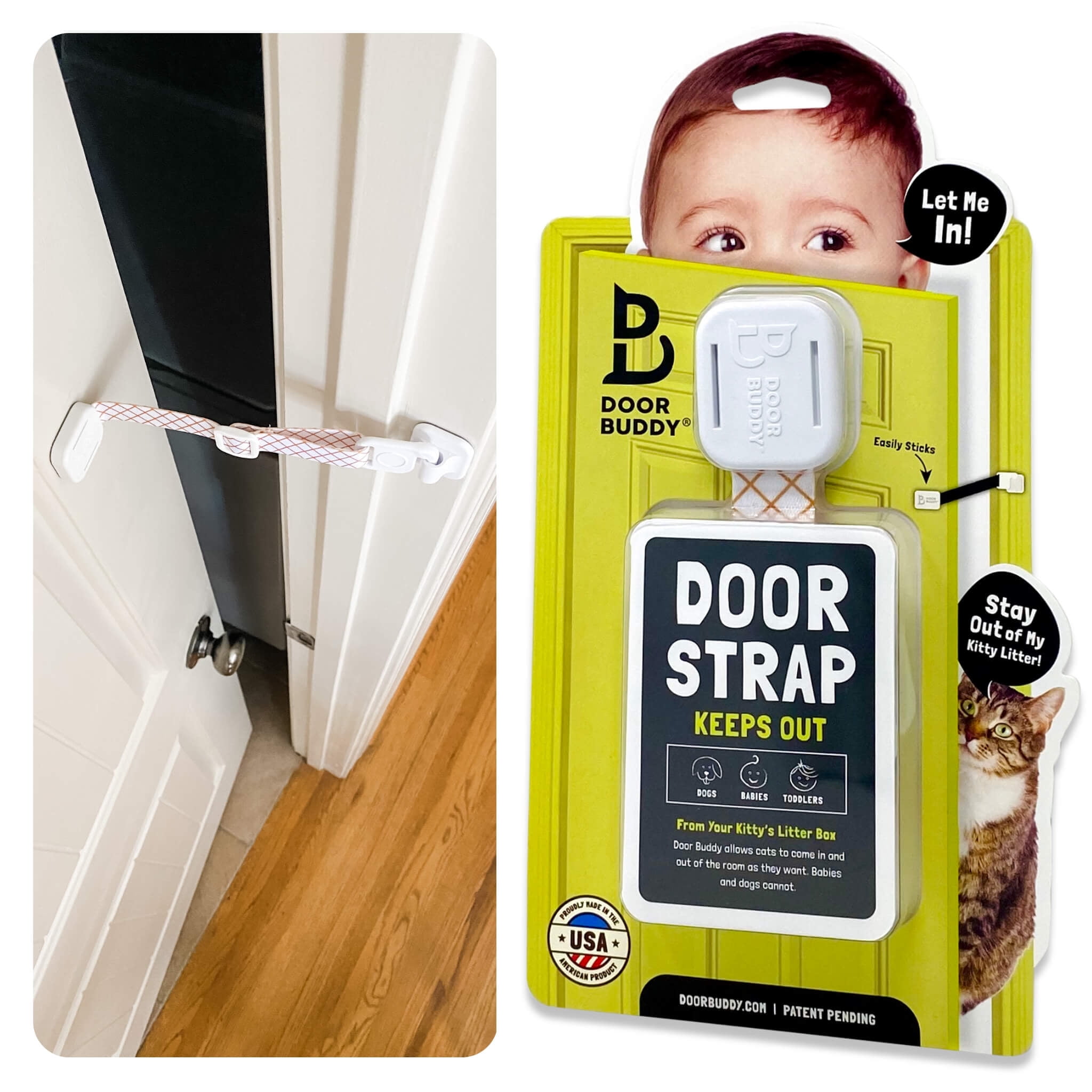 Door Buddy - Lets Cats In and Keeps Babies Out of Cat Food and Litter