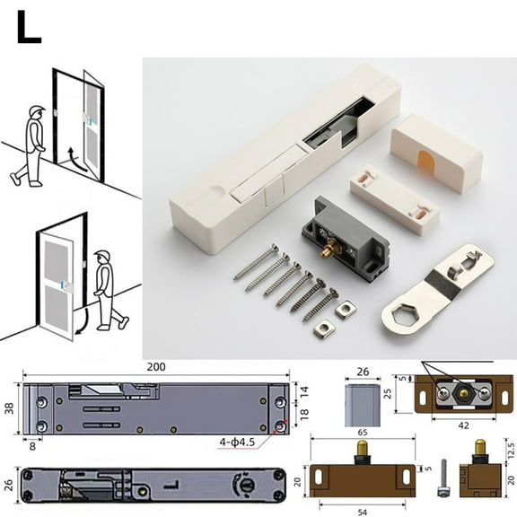 Door Buffer Damper Door Closer Adjustable Bedroom Damping Buffer For Wooden Door White-Left Smile Home