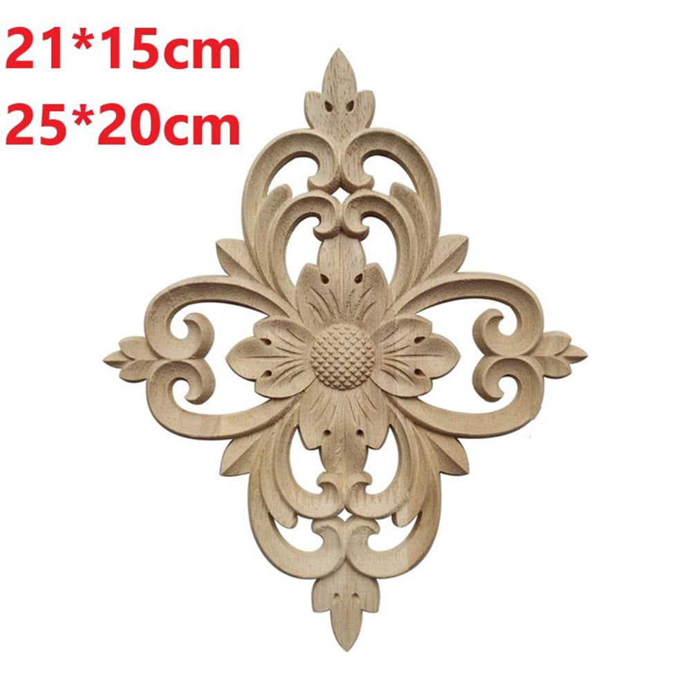 Door Wood Applique European Wood Carving Onlay Applique Home