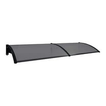 Door Canopy Black 94.5"x31.5" PC ,Outdoor Door Window Awning Canopy Patio Cover Rain Snow Protection