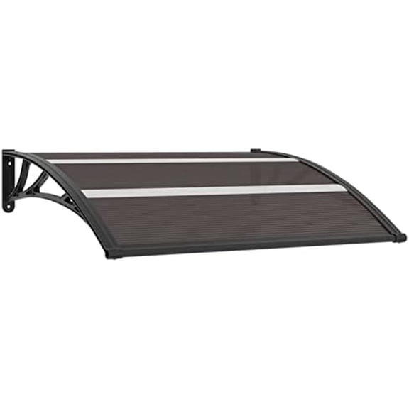 Door Canopy, Black Polycarbonate ABS Aluminum 47.2 x 29.5 in, Weather Resistant Easy to Assemble for Outdoor Doorway Protection$$Garden &