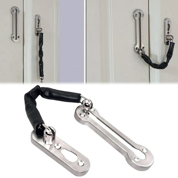 Door Chain Lock Heavy Duty Chain Door Lock As Secondary Door Chain Guard for Guard Clasp for Home Hotel Reinforced Solid 304 Stainless with Screws