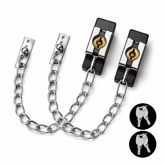Door Chain Lock Heavy Duty Security Latch For Frontide With Key Puertas Hotel Bedroom Window (sliver 2 Pack)