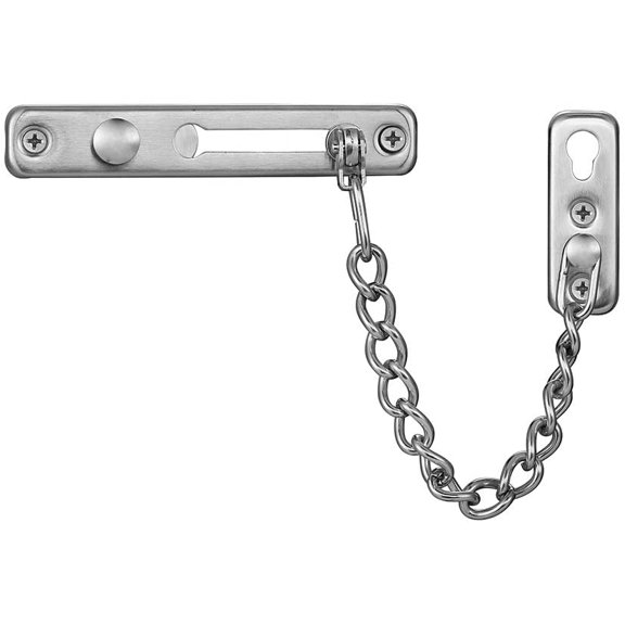 Door Chain Lock, Stainless Steel Door Guard with Spring Anti-Theft Press Lock, Brushed, HDC100-BN