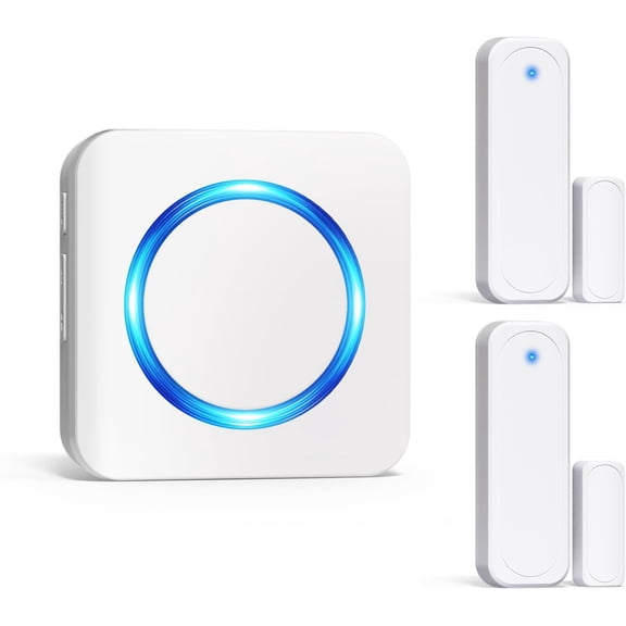Door Chime, Door Alarms When Door Opened, 700 FT Door Sensor Chime Window Alarm Entry Alert System for Kids Toddler Dementia Safety, 58 Chimes, 2-Door Coverage (2 Sensors + 1 Receiver)