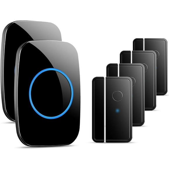 Door Chime When Door Opens, FullHouse Door Sensor Wireless Entry Alarm with 1000ft Range, 60 Chimes and 5 Volume Levels for Business/Store/Home/Office