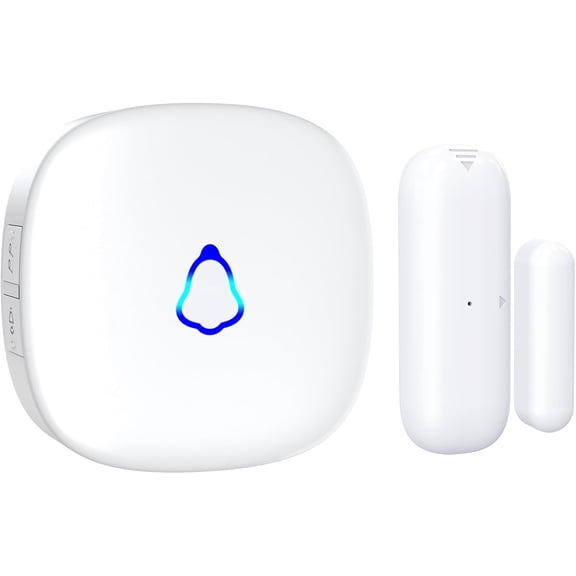 Door Chime, Wireless Door Open Contact Sensor Alarm with 500 FT Ran, 58 Chimes and 5 Volume Levels for Business/Store/Home/Office When Entering, 1 Transmitter + 1 Plug-in Receiver