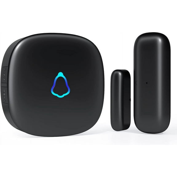 Door Chime, Wireless Door Open Contact Sensor Alarm with 500 FT Ran, 58 Chimes and 5 Volume Levels for Business/Store/Home/Office When Entering, 1 Transmitter + 1 Plug-in Receiver