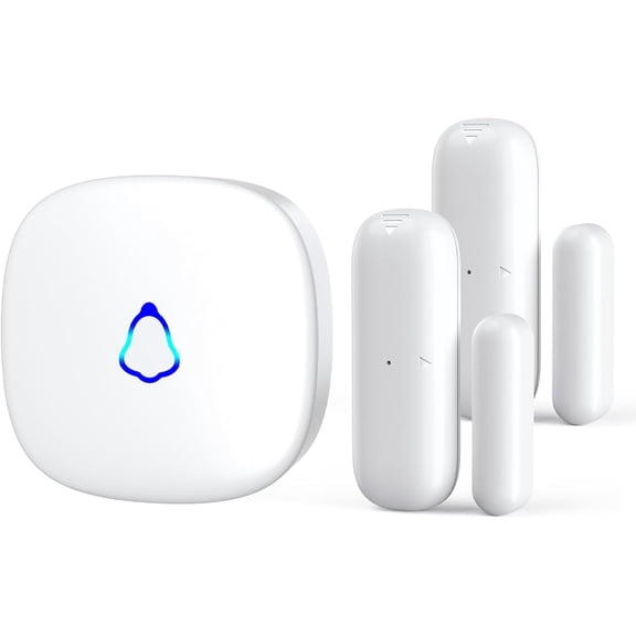 Door Chime, Wireless Door Open Contact Sensor Alarm with 500 FT Range, 58 Chimes and 5 Volume Levels for Business/Store/Home/Office When Entering, 2 Transmitters + 1 Plug-in Receiver