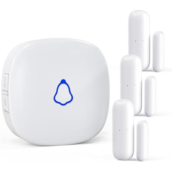 Door Chime, Wireless Door Open Contact Sensor Alarm with 500 FT Range, 58 Chimes and 5 Volume Levels for Business/Store/Home/Office When Entering, 3 Transmitter + 1 Plug-in Receiver (White)