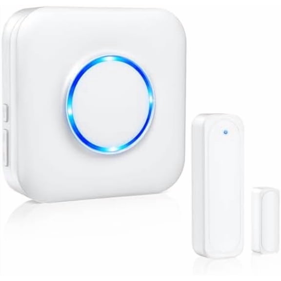 Door Chime,  Wireless Door Open Contact Sensor Alarm Chime with 600 FT Range 58 Chimes 5 Volume Levels LED Indicators, Door Ringer Alert for Business/Store/Home/Office When Entering