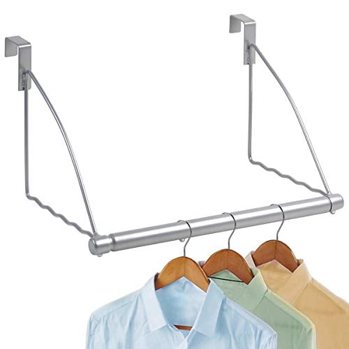 Heavy Duty Gray Metal Over Door Clothes Hanger